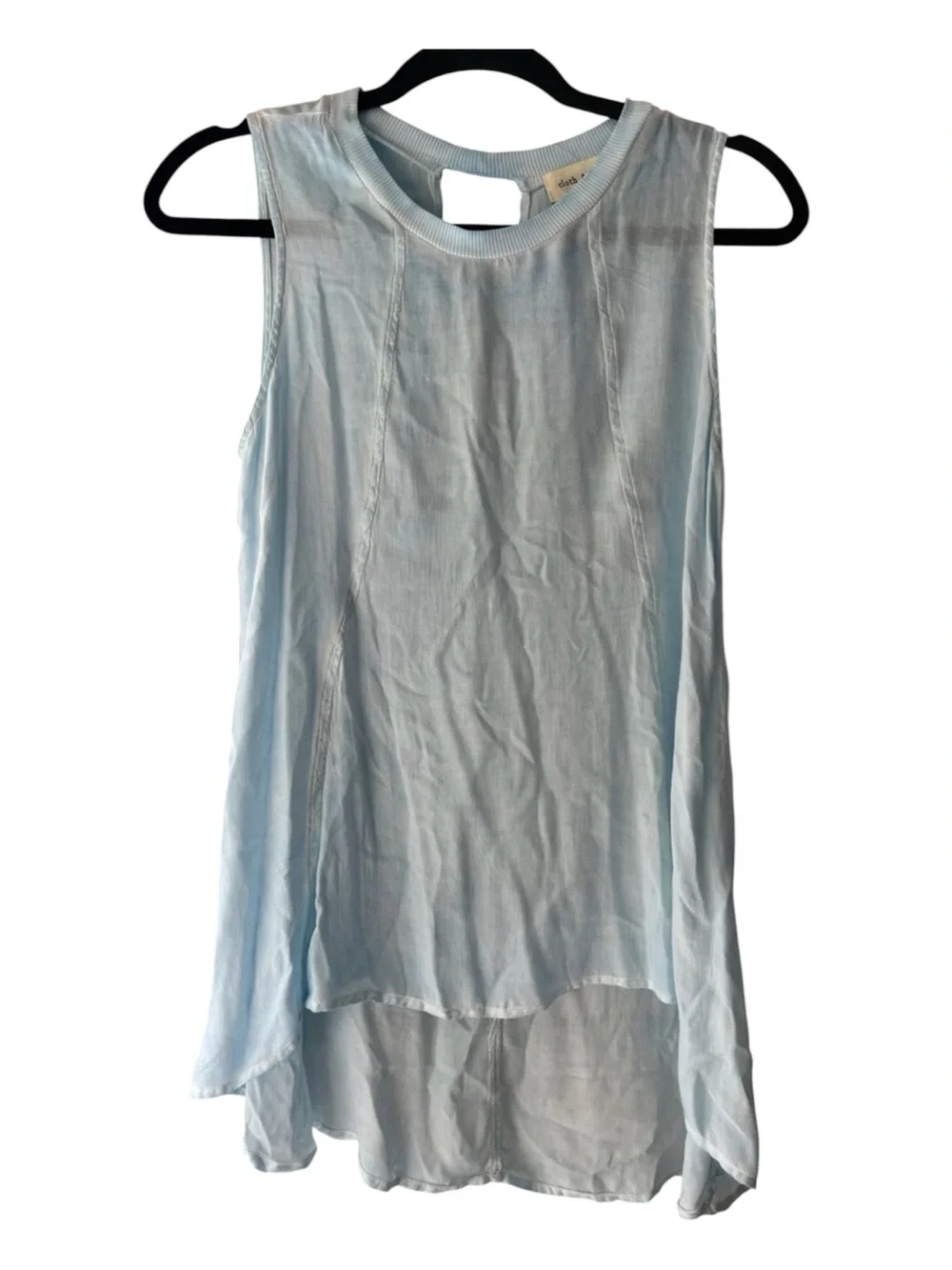 Anthropologie Cloth & Stone Top Women’s S Light Blue Sleeveless High Low Tissue - Picture 3 of 10